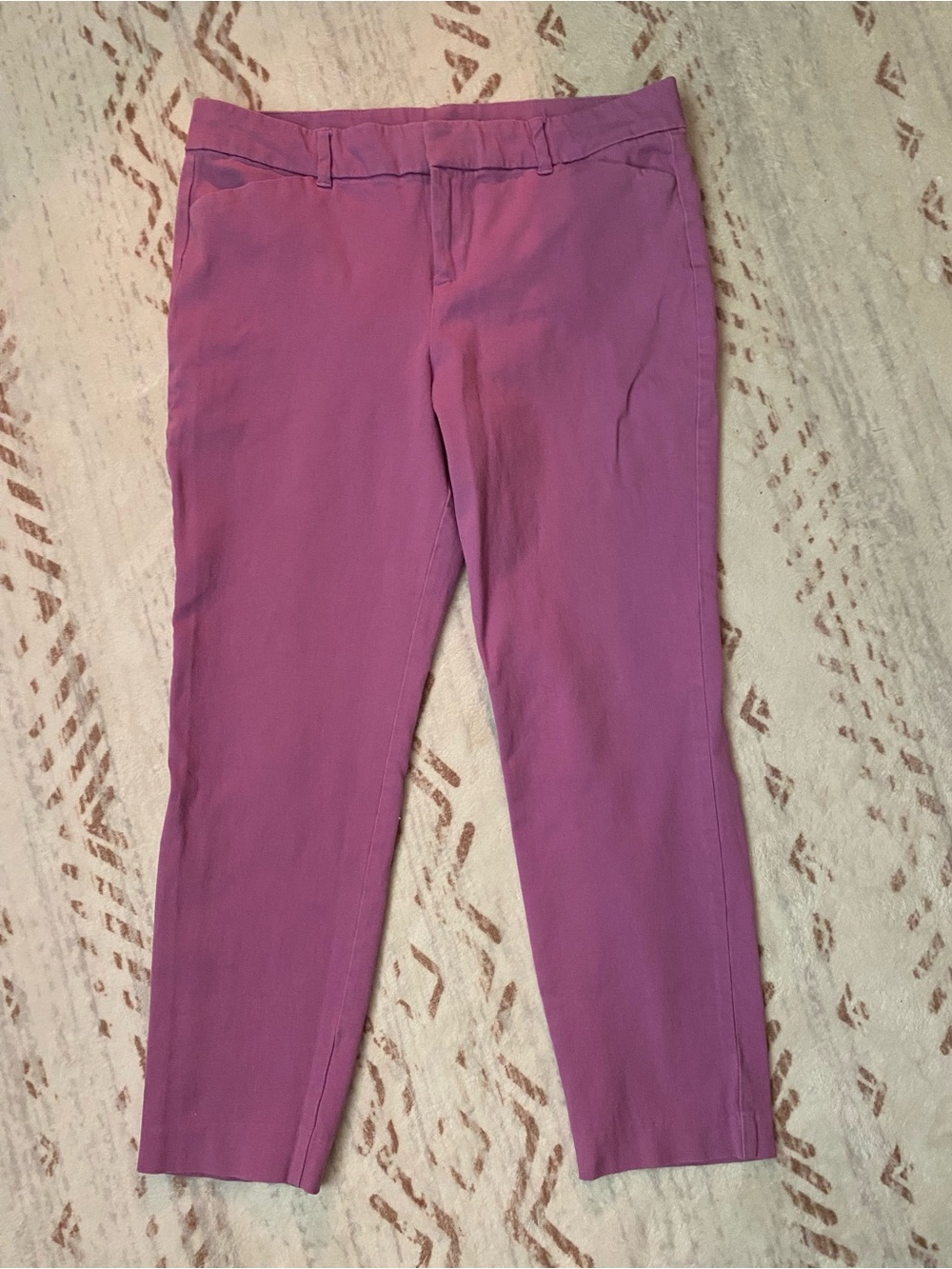 Old Navy Pixie Ankle Pants Women's Size 12 Purple Mid Rise Stretch Career Casual